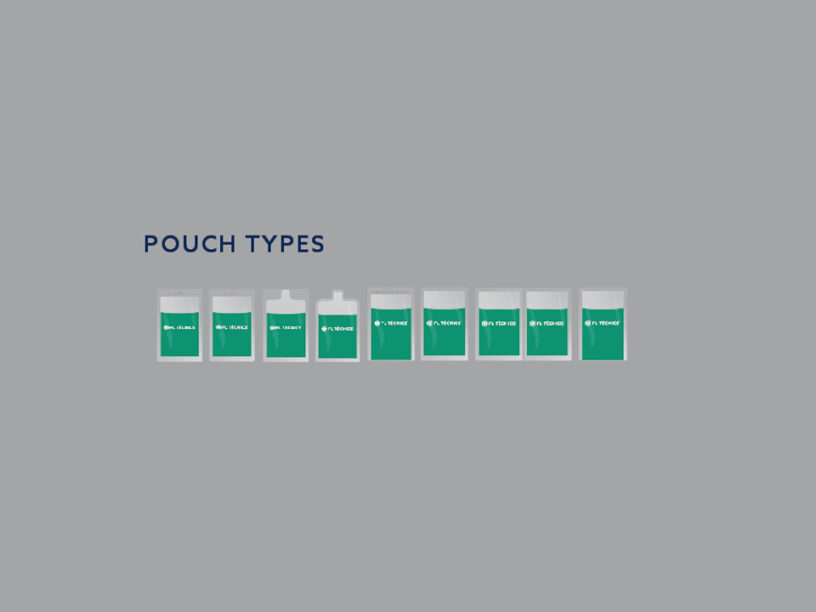 Horizontal form fill seal rollstock compact machine pouch types for small pouches and sachets