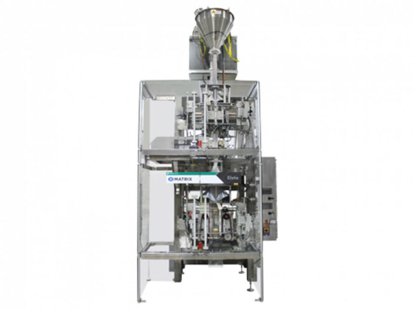 Side view of the bag in bag vertical form fill seal machine