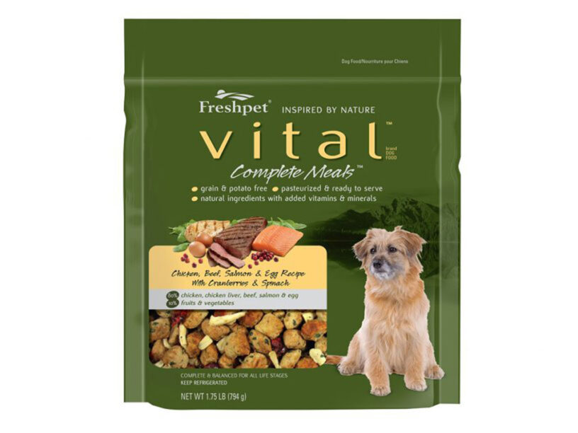 Pet food pouch example of the TT-8D-R pre-made pouch filling and sealing system