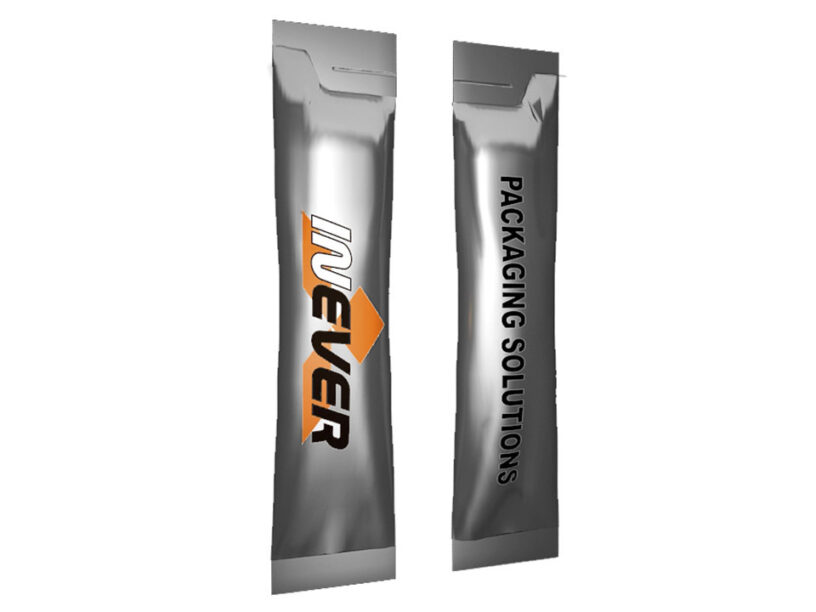 Front and back of example of the MVA4 EVO sealed sachets
