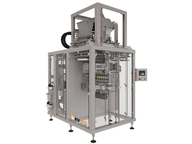 Right angle of the MVA9 multilane flat sachet vertical form fill seal machine