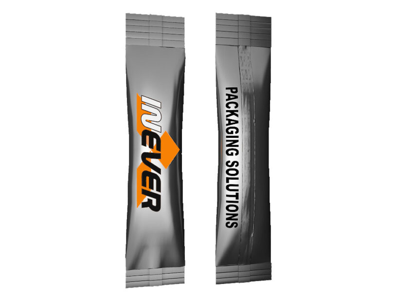 Front and back of example of the MVA4 EVO sealed sachets