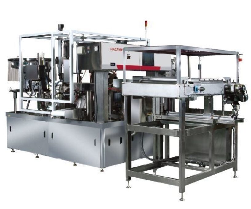 Front of the TT-15CW-10 high speed spouted pouch filler and sealer