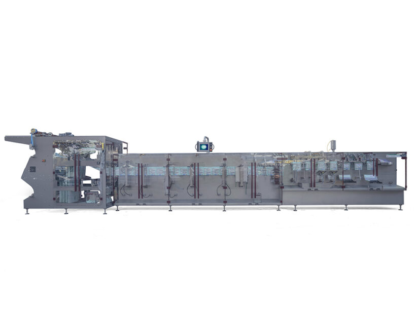 Side angle of FL 2.7 / 3.2 / 4.2 Inline Rollstock Carrousel Machine for Large Format Size Pouches
