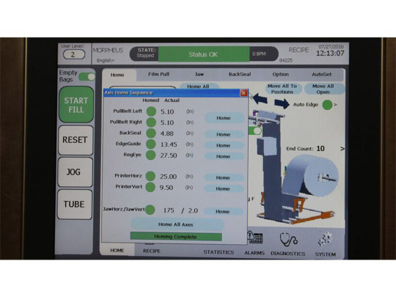 Display screen on the Auto Pro changeover system