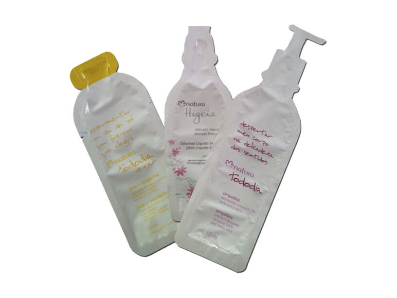 Sachet examples with different spouts using the MVA9 multilane machine