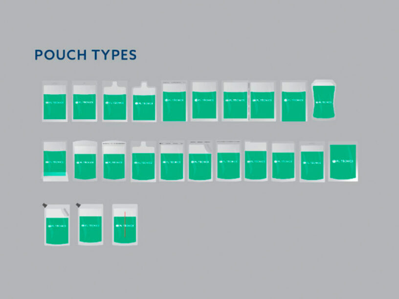 Pouch types of the inline pre-made pouches and forming solutions