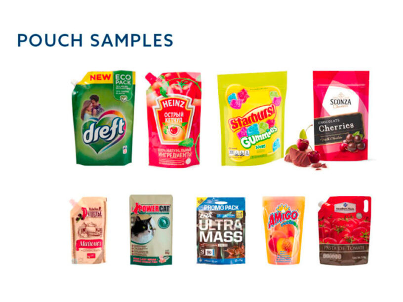 Pouch examples of the inline pre-made pouches and forming solutions