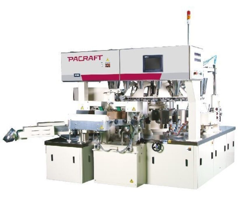 Front of the TT-9CW high speed pouch fill and seal machine